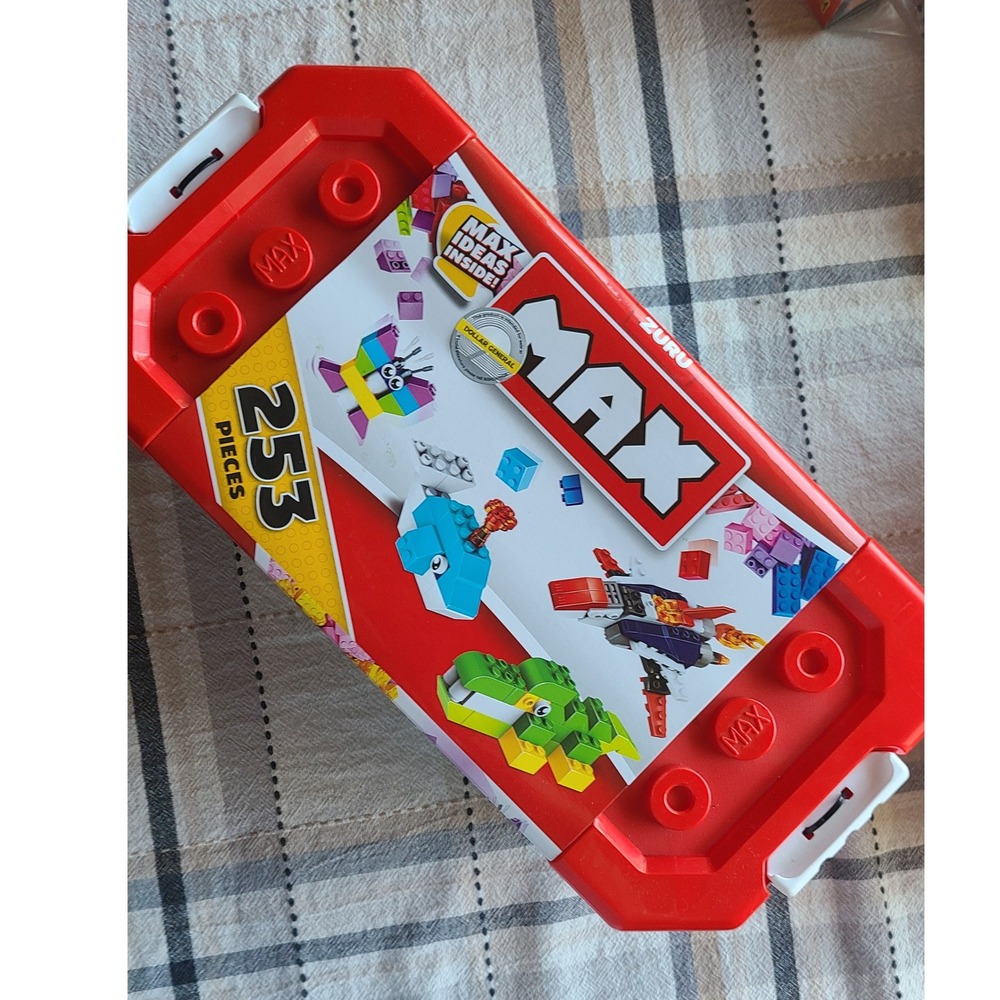 Zuru MAX Build More Bricks 253 Pieces Building Block Set with Storage Case Red